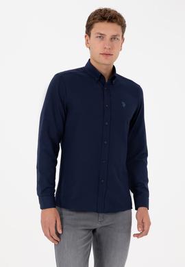 Erkek Lacivert Uzun Kollu Basic Gömlek - 50316723015