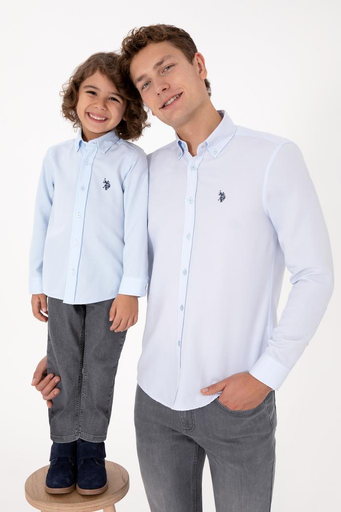 Erkek Çocuk Açık Mavi Uzun Kollu Basic Gömlek