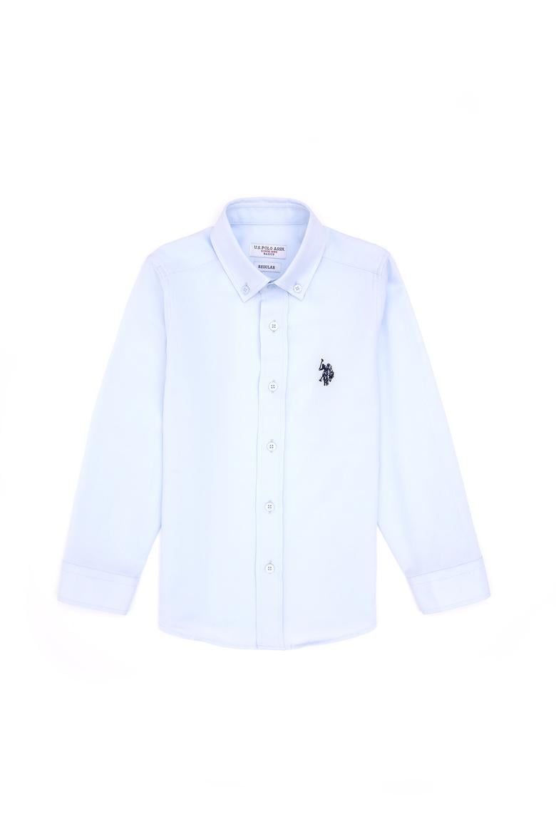 Erkek Çocuk Açık Mavi Uzun Kollu Basic Gömlek - 50316801025