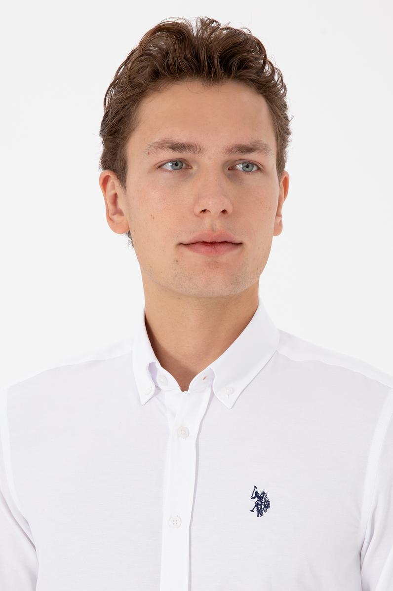 Erkek Beyaz Uzun Kollu Basic Gömlek