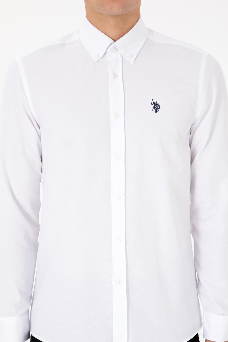 Erkek Beyaz Uzun Kollu Basic Gömlek - 50316723009