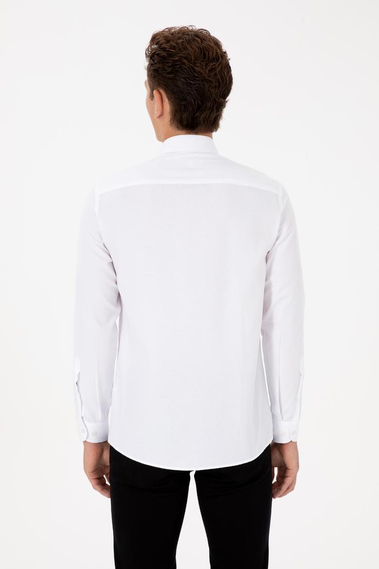 Erkek Beyaz Uzun Kollu Basic Gömlek - 50316723009