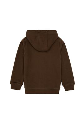 Erkek Çocuk Kahverengi Fermuarlı Kapüşonlu Sweatshirt - 50316706156