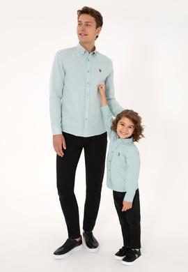 Erkek Çocuk Mint Uzun Kollu Basic Gömlek - 50316801081