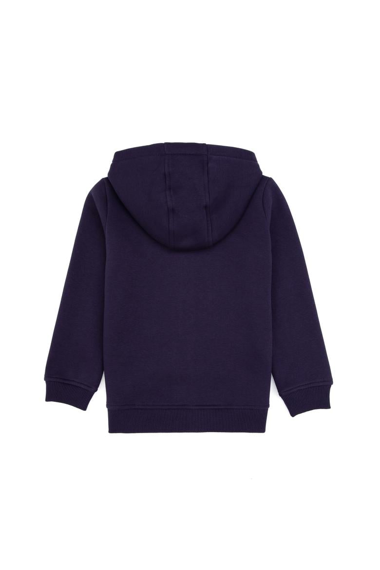 Erkek Çocuk Mürdüm Fermuarlı Kapüşonlu Sweatshirt - 50313852111