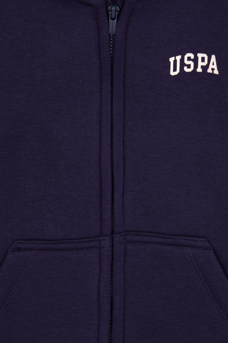 Erkek Çocuk Mürdüm Fermuarlı Kapüşonlu Sweatshirt