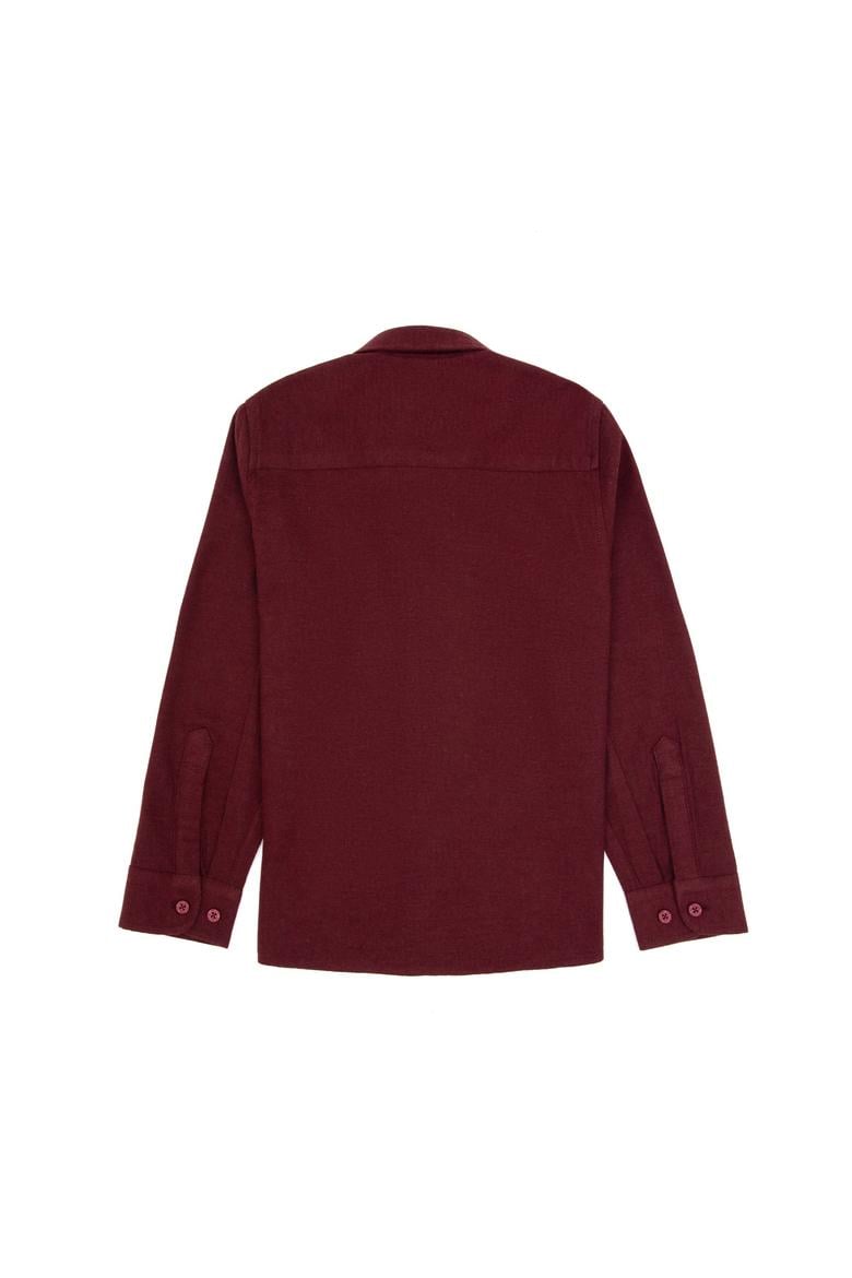 Erkek Çocuk Bordo Uzun Kollu Basic Gömlek - 50316769078