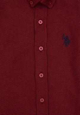 Erkek Çocuk Bordo Uzun Kollu Basic Gömlek - 50316769078