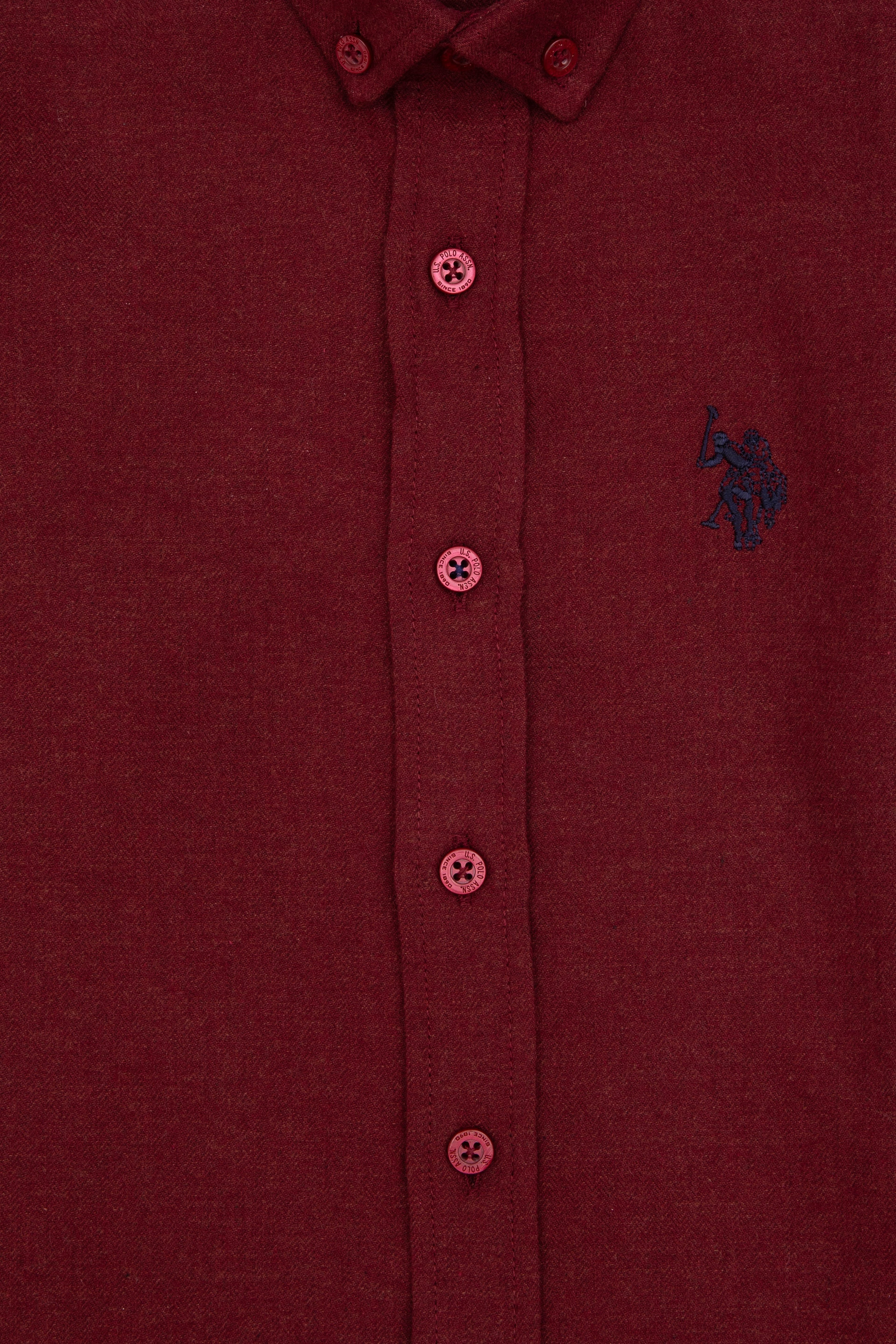 Erkek Çocuk Bordo Uzun Kollu Basic Gömlek - Image 7