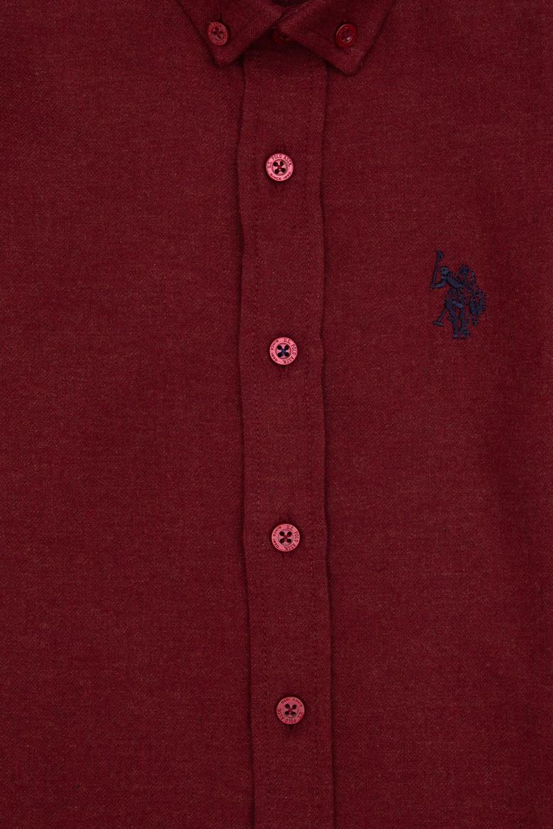 Erkek Çocuk Bordo Uzun Kollu Basic Gömlek - 50316769078