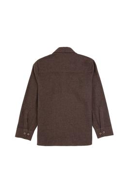 Erkek Çocuk Kahverengi Uzun Kollu Basic Gömlek - 50316769115