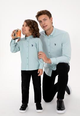 Erkek Çocuk Mint Uzun Kollu Basic Gömlek - 50316801081