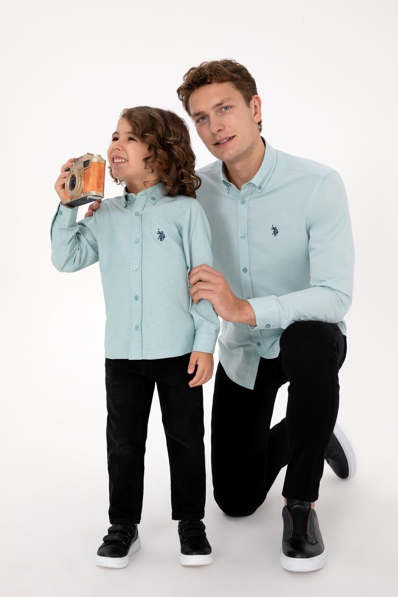 Erkek Çocuk Mint Uzun Kollu Basic Gömlek - 50316801081