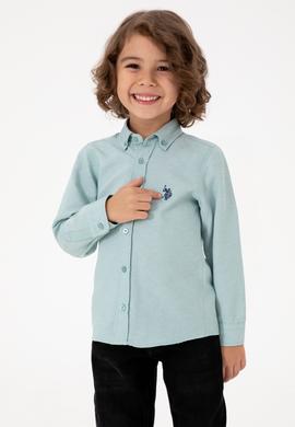 Erkek Çocuk Mint Uzun Kollu Basic Gömlek - 50316801081