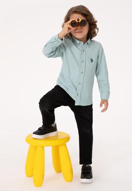 Erkek Çocuk Mint Uzun Kollu Basic Gömlek - 50316801081