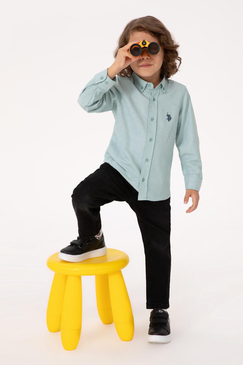 Erkek Çocuk Mint Uzun Kollu Basic Gömlek - 50316801081