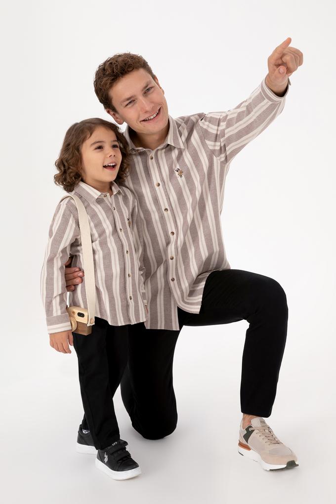 Erkek Çocuk Camel Uzun Kollu Gömlek