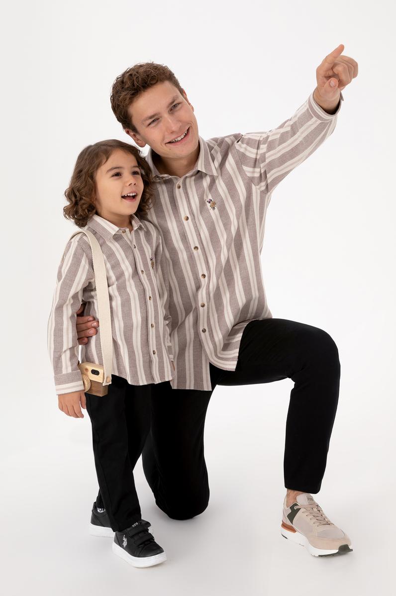 Erkek Çocuk Camel Uzun Kollu Gömlek