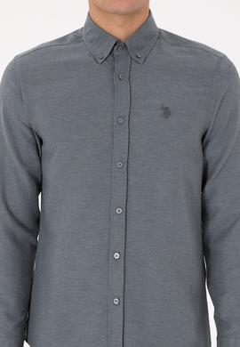 Erkek Antrasit Uzun Kollu Basic Gömlek - 50316723036