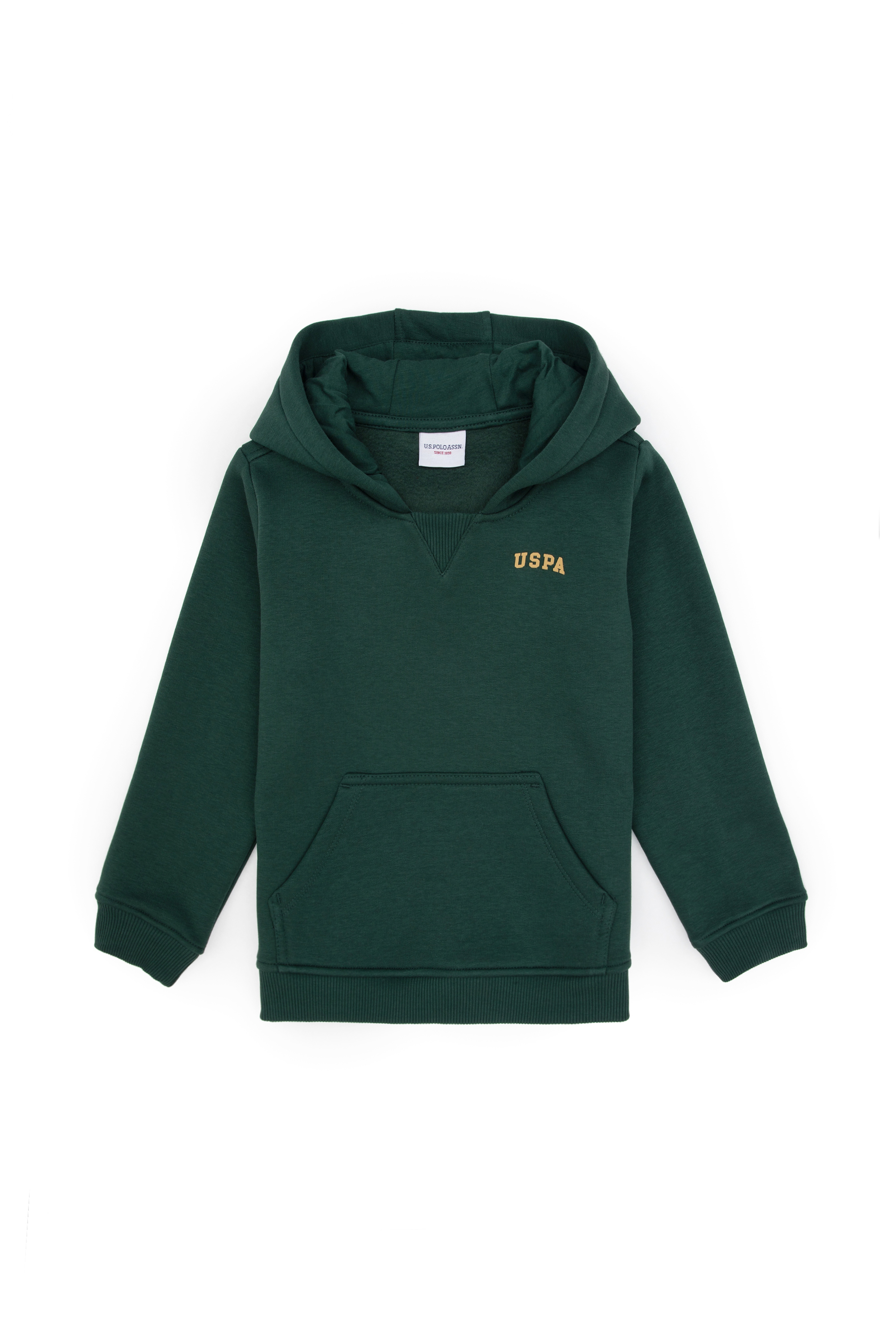 Erkek Çocuk Koyu Yeşil Basic Kapüşonlu Şardonlu Sweatshirt - Image 5