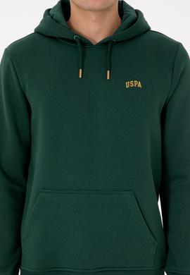 Erkek Regular Fit Kapüşonlu Şardonlu Koyu Yeşil Basic Sweatshirt - 50315582168