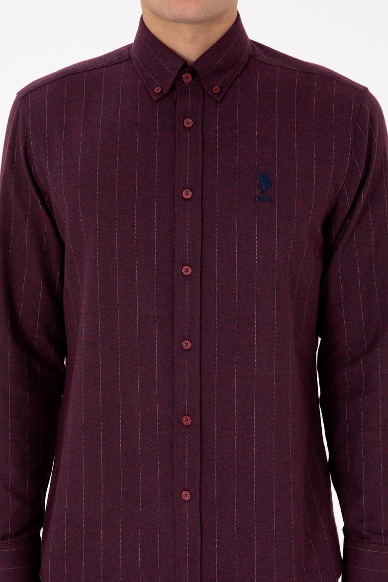 Erkek Bordo Uzun Kollu Gömlek - 50316559007
