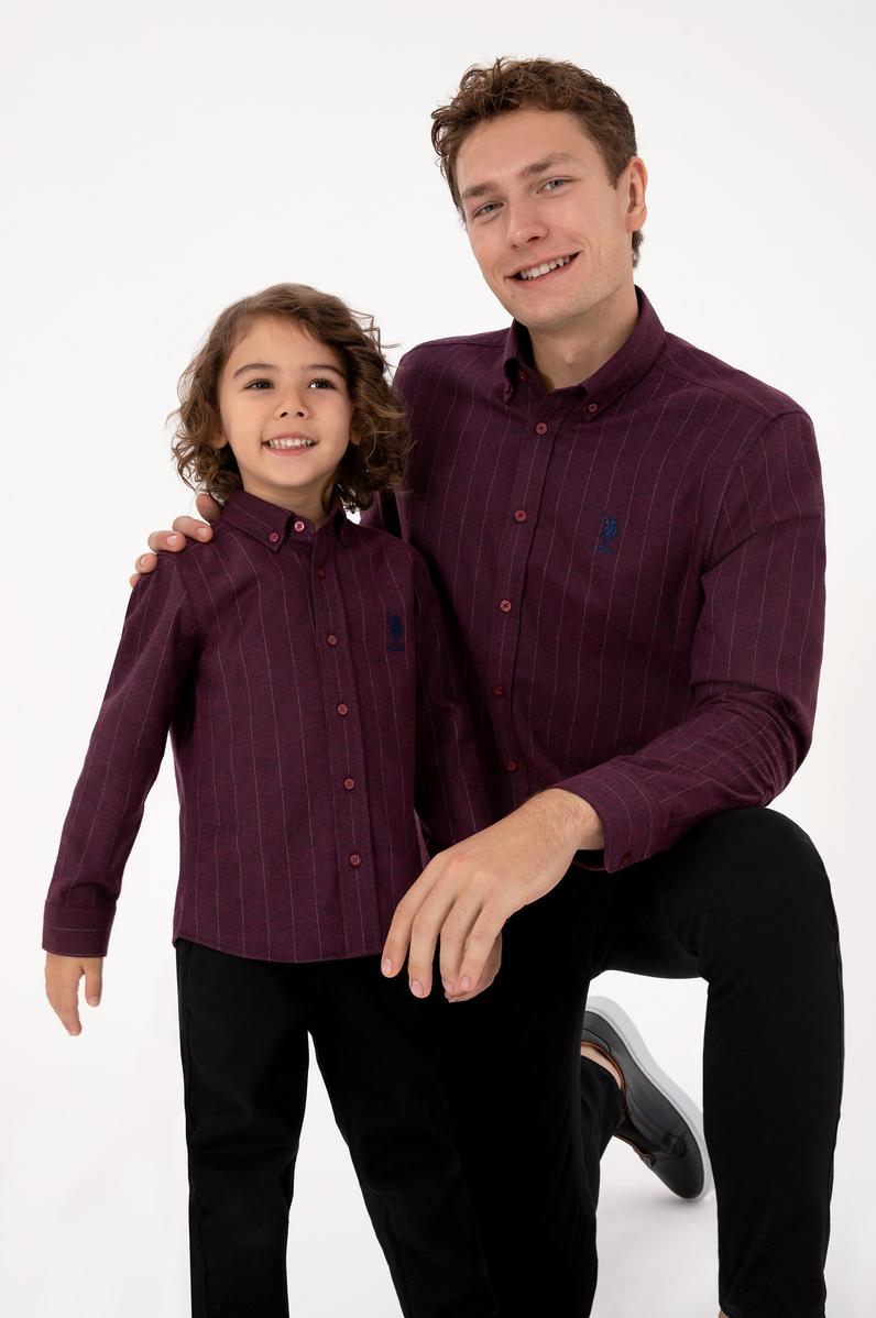 Erkek Bordo Uzun Kollu Gömlek