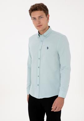 Erkek Mint Uzun Kollu Basic Gömlek - 50316723063