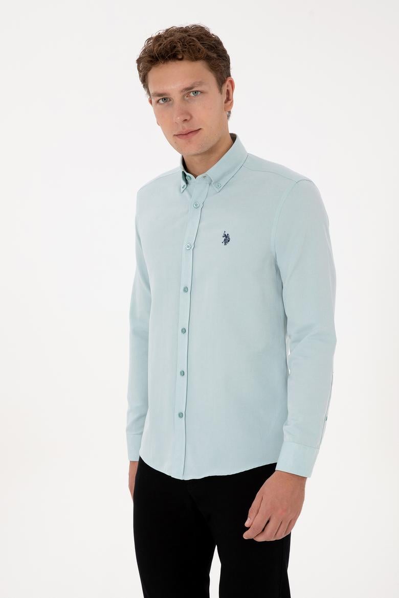 Erkek Mint Uzun Kollu Basic Gömlek - 50316723063