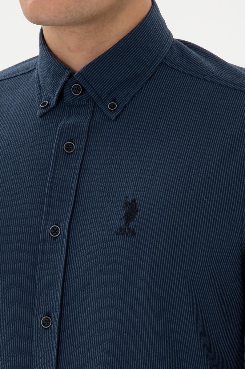 Erkek Lacivert Uzun Kollu Gömlek