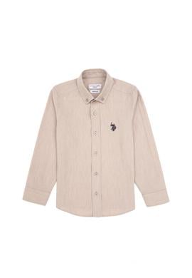 Erkek Çocuk Bej Uzun Kollu Basic Gömlek - 50316769064