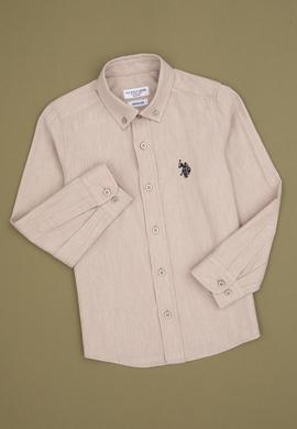 Erkek Çocuk Bej Uzun Kollu Basic Gömlek - 50316769064