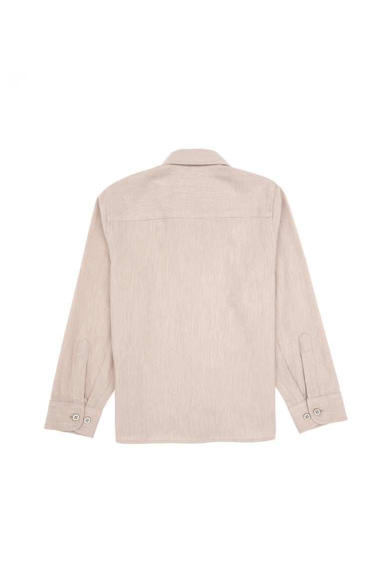 Erkek Çocuk Bej Uzun Kollu Basic Gömlek - 50316769064
