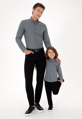 Erkek Çocuk Antrasit Uzun Kollu Basic Gömlek - 50316801043