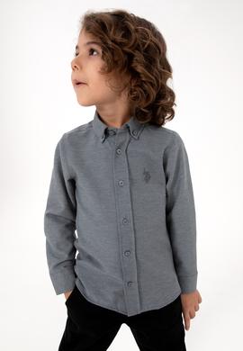 Erkek Çocuk Antrasit Uzun Kollu Basic Gömlek - 50316801043