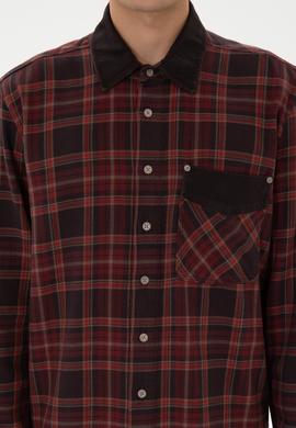 Erkek Bordo Jean Gömlek - 50308340027