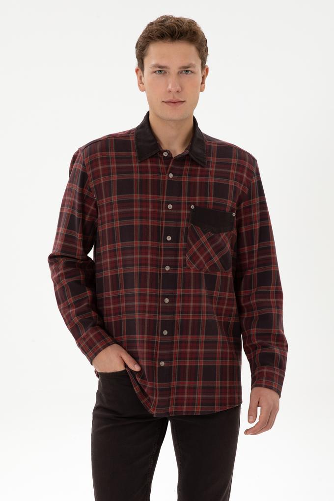 Erkek Bordo Jean Gömlek