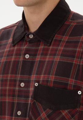 Erkek Bordo Jean Gömlek - 50308340027