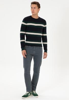 Erkek Regular Fit Bisiklet Yaka Lacivert Kazak - 50308263008