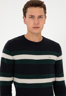 Erkek Regular Fit Bisiklet Yaka Lacivert Kazak - 50308263008