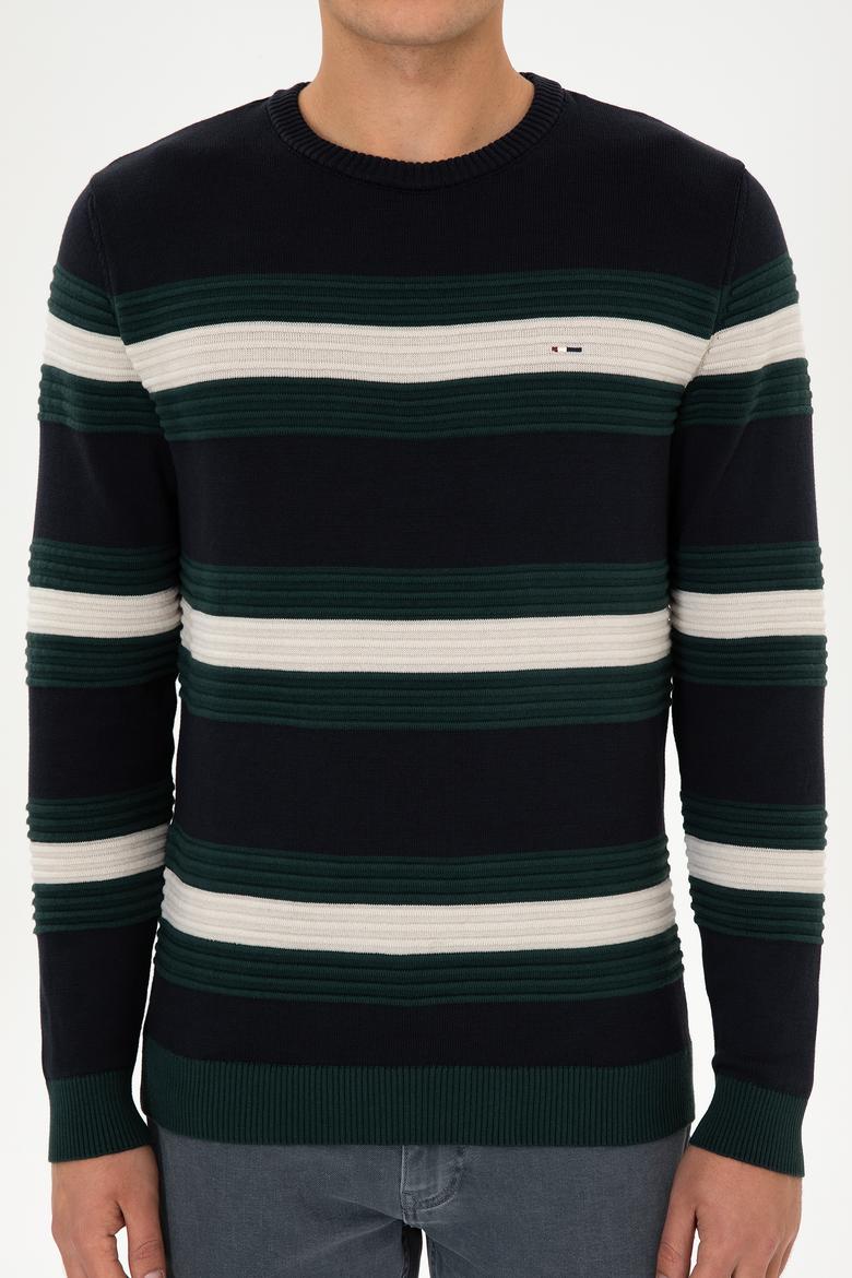 Erkek Regular Fit Bisiklet Yaka Lacivert Kazak - 50308263008