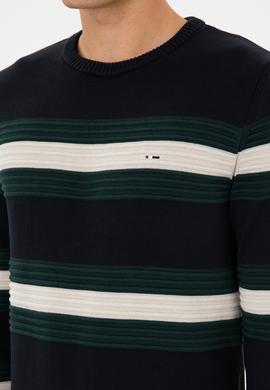 Erkek Regular Fit Bisiklet Yaka Lacivert Kazak - 50308263008