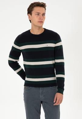 Erkek Regular Fit Bisiklet Yaka Lacivert Kazak - 50308263008