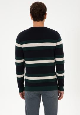 Erkek Regular Fit Bisiklet Yaka Lacivert Kazak - 50308263008