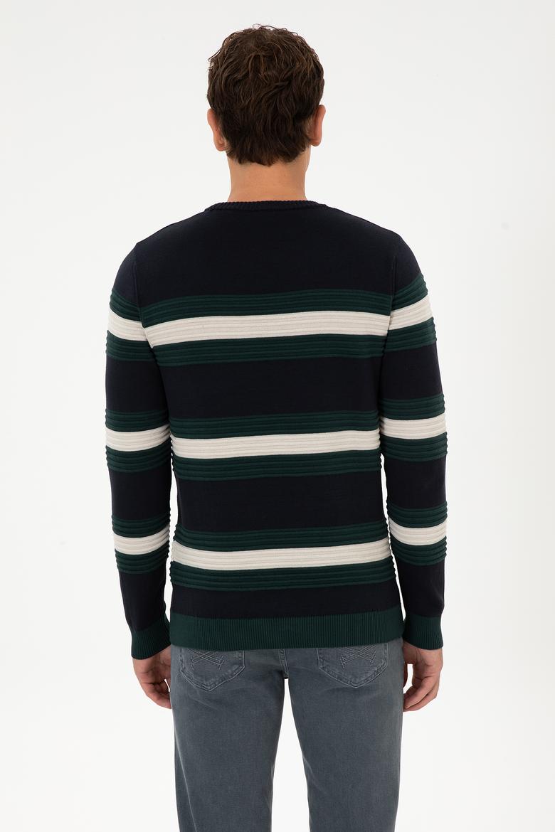 Erkek Regular Fit Bisiklet Yaka Lacivert Kazak - 50308263008