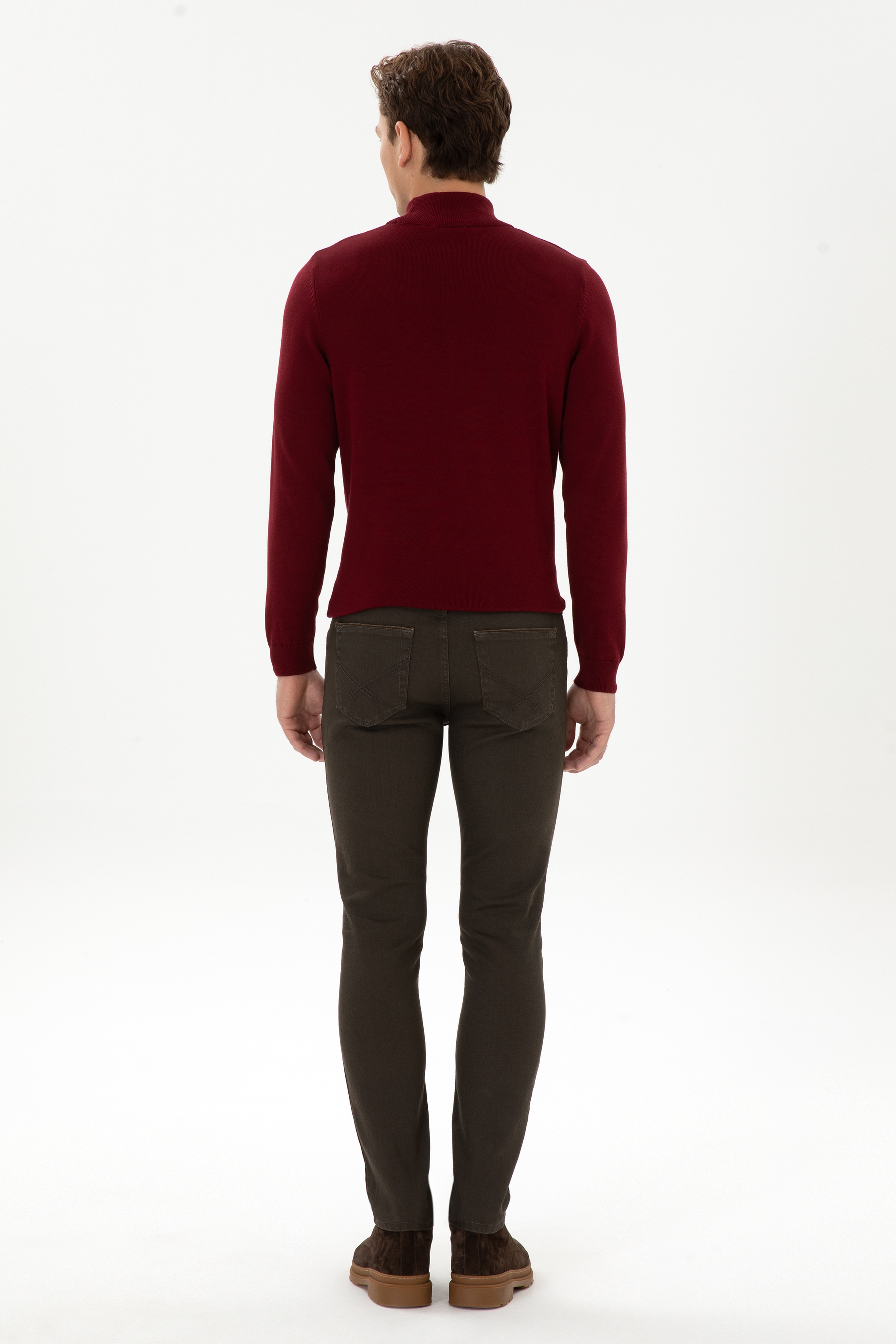 Erkek Kahverengi Slim Fit Jean Pantolon