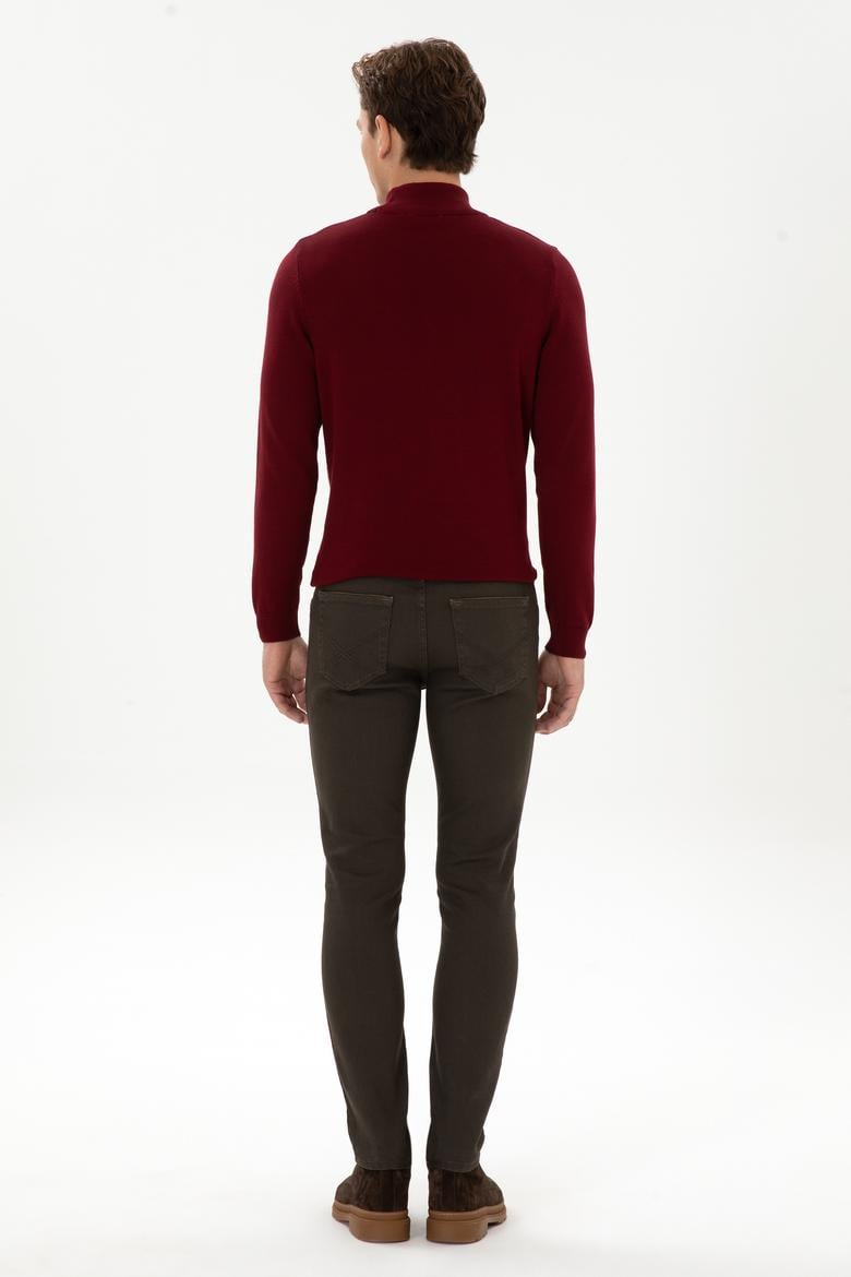 Erkek Kahverengi Slim Fit Jean Pantolon - 50310334020