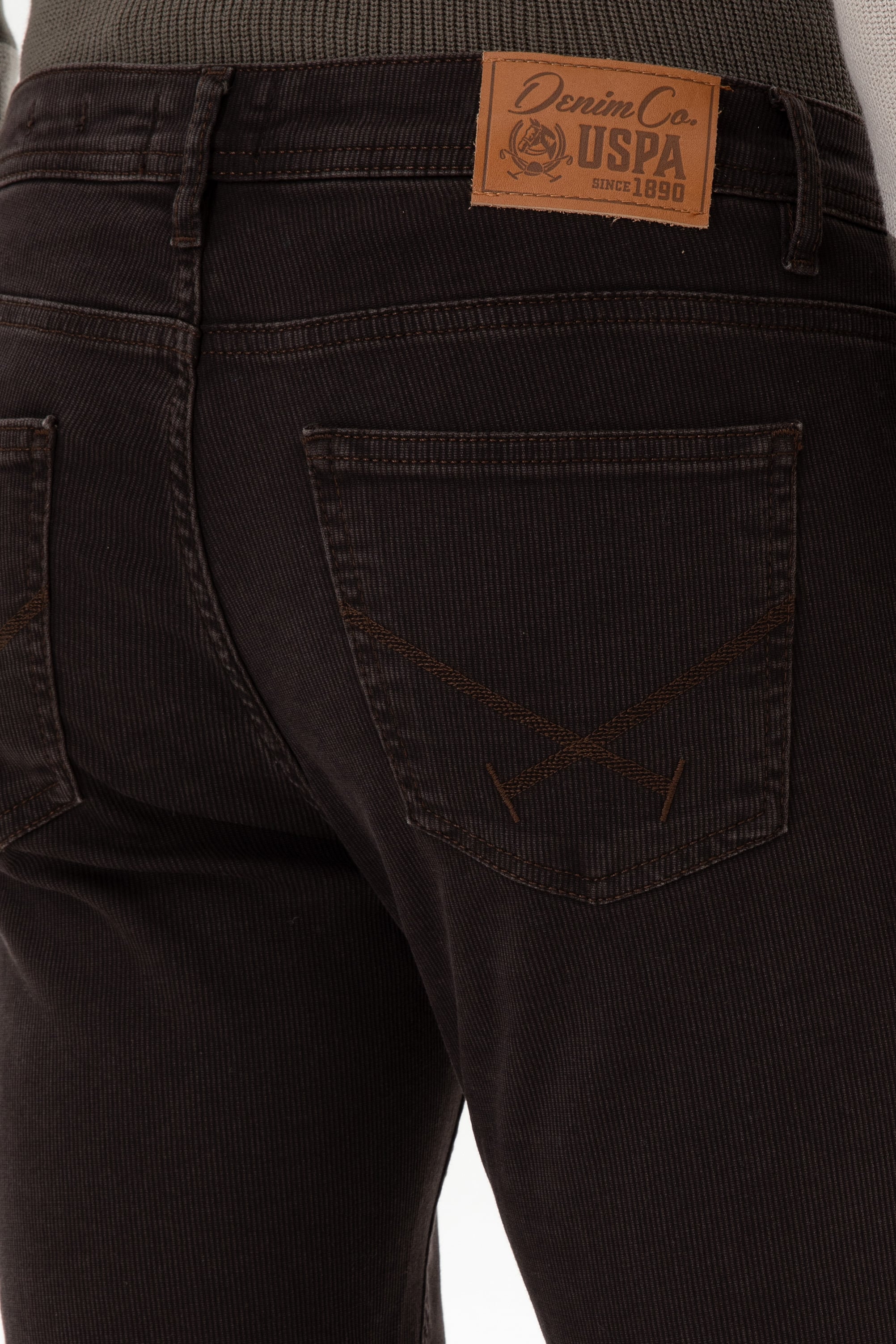 Erkek Koyu Kahverengi Slim Fit Jean Pantolon - Image 6