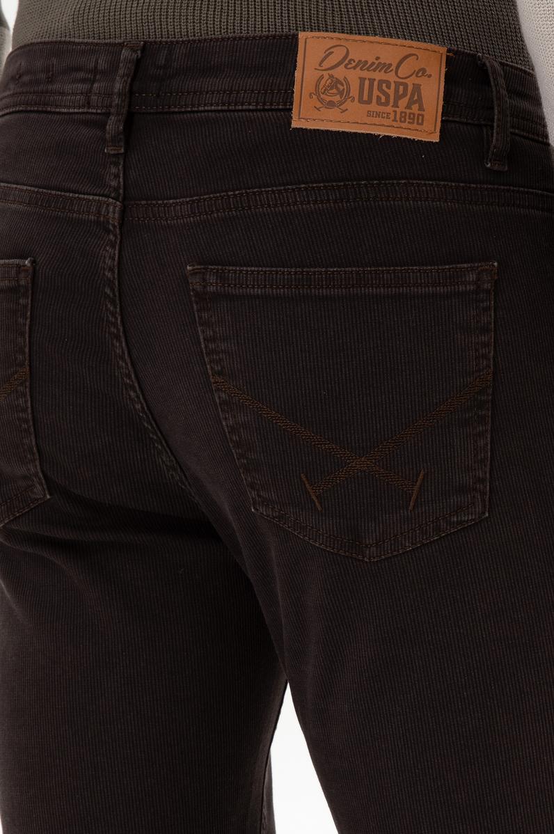 Erkek Koyu Kahverengi Slim Fit Jean Pantolon