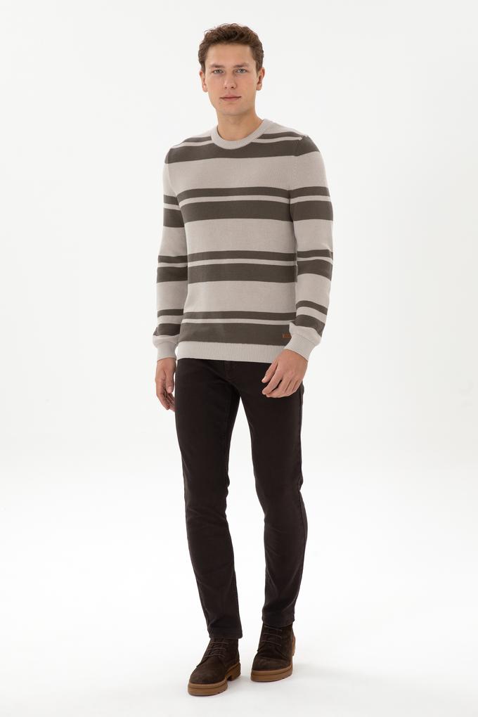 Erkek Koyu Kahverengi Slim Fit Jean Pantolon